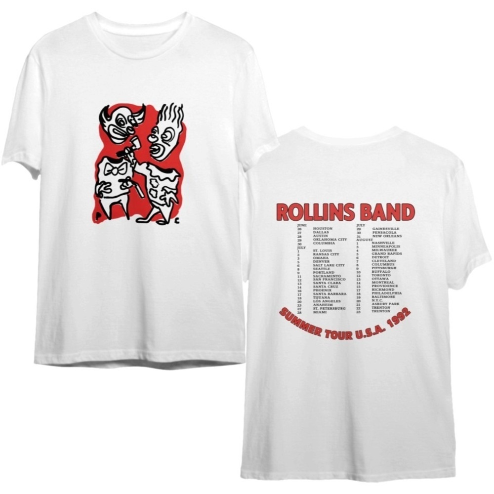 Rollins Band Summer USA 1992 Tour T-Shirt 2 Sided